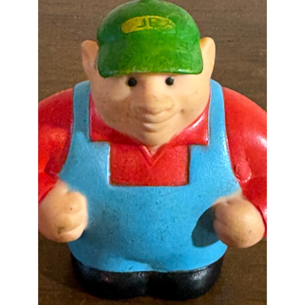 Vintage Ertl John Deere Farm Figures Set Farmer Sheep Cow Chunky Toy Lot